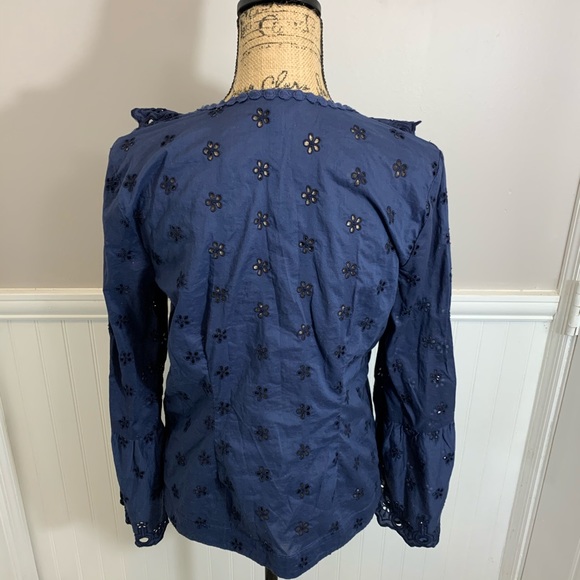 J Crew Tall Floral Eyelet Top - Picture 5 of 5